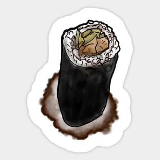 Soy Sauce spill - Sushi roll - watercolour Sticker